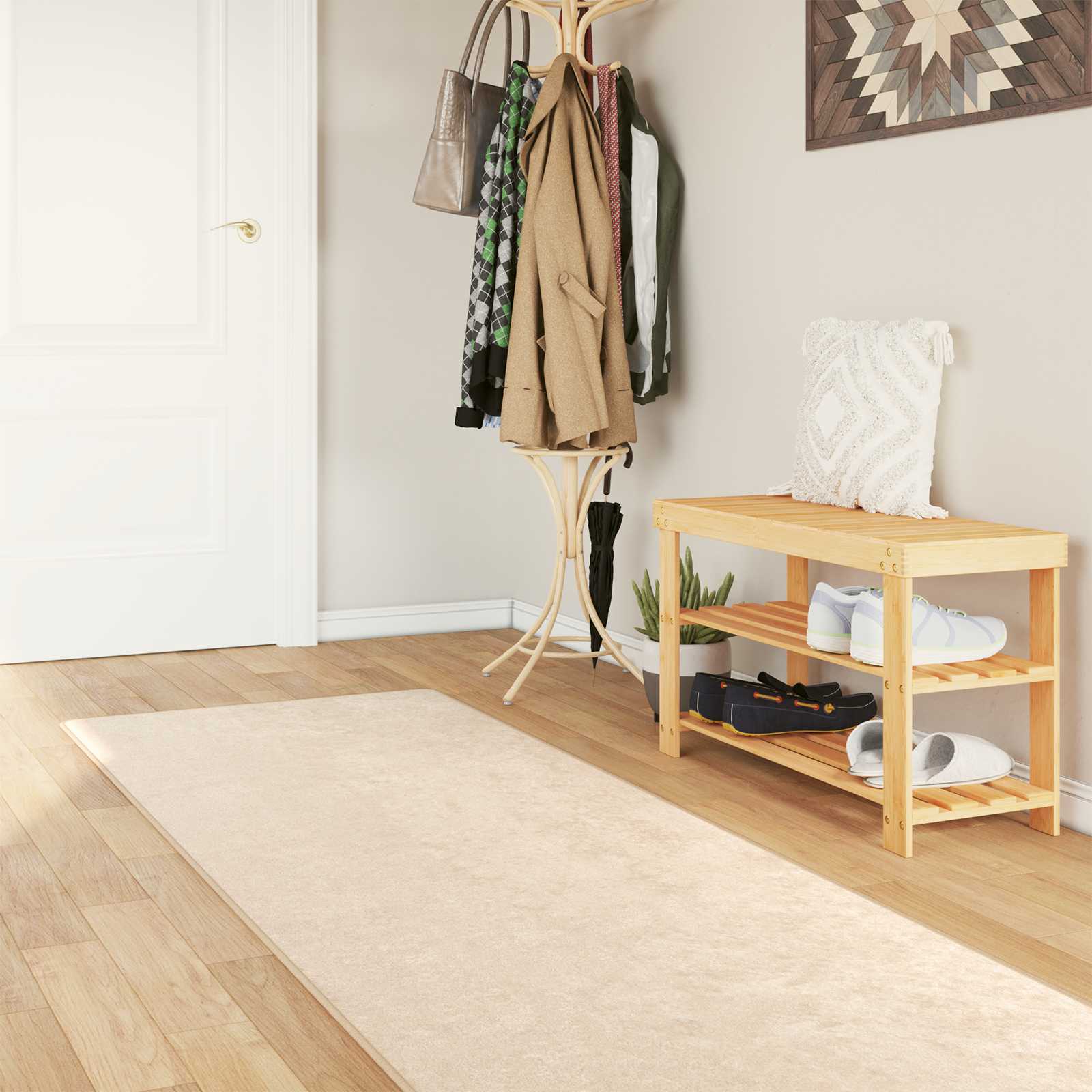Tappeto Stampa Crema 400 x 80 cm Poliestere e PVC 42023058