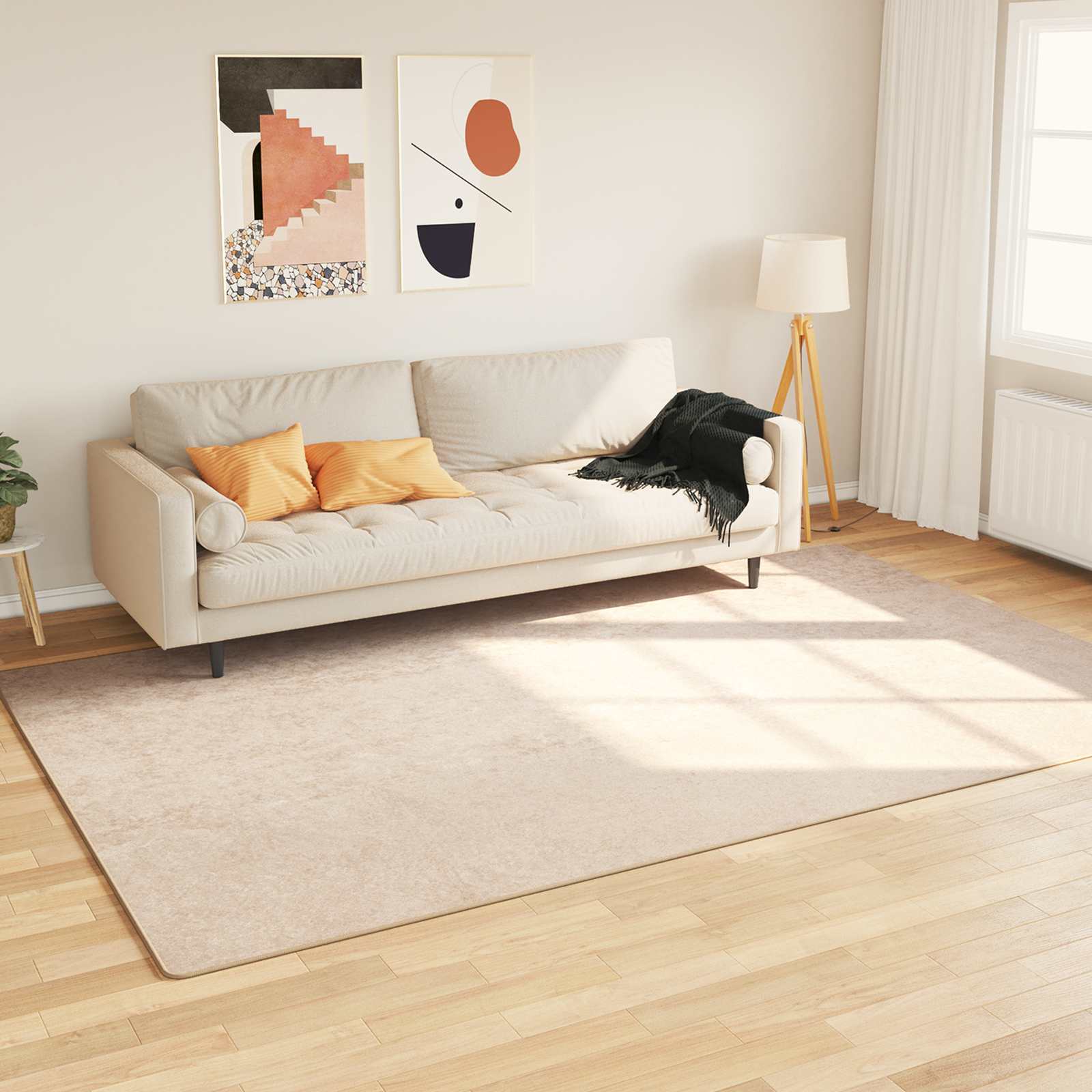 Tappeto Stampa Crema 230 x 150 cm Poliestere e PVC 42023069