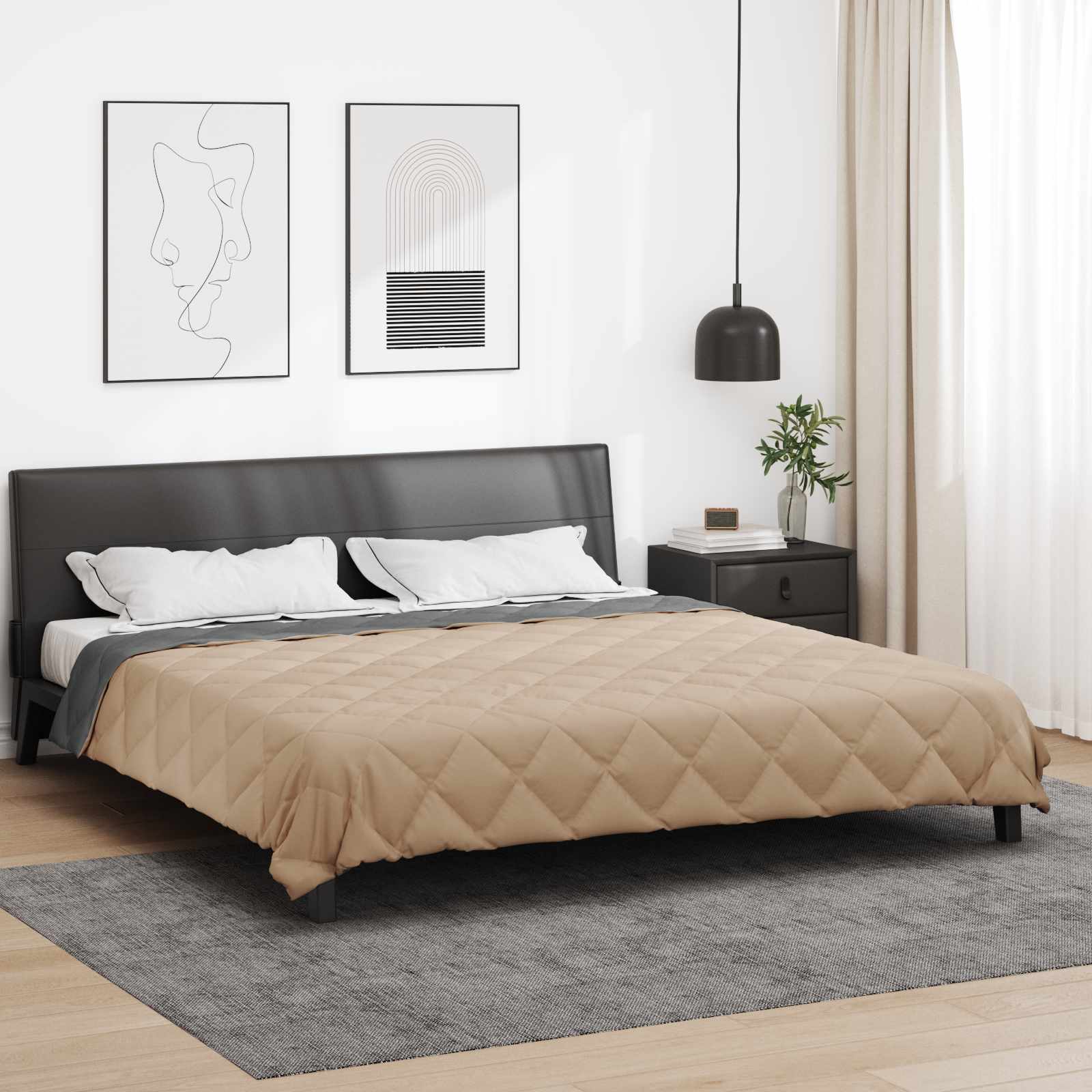 Duvet Estivo Antracite e Talpa 200 x 200 cm Microfibra 42025419