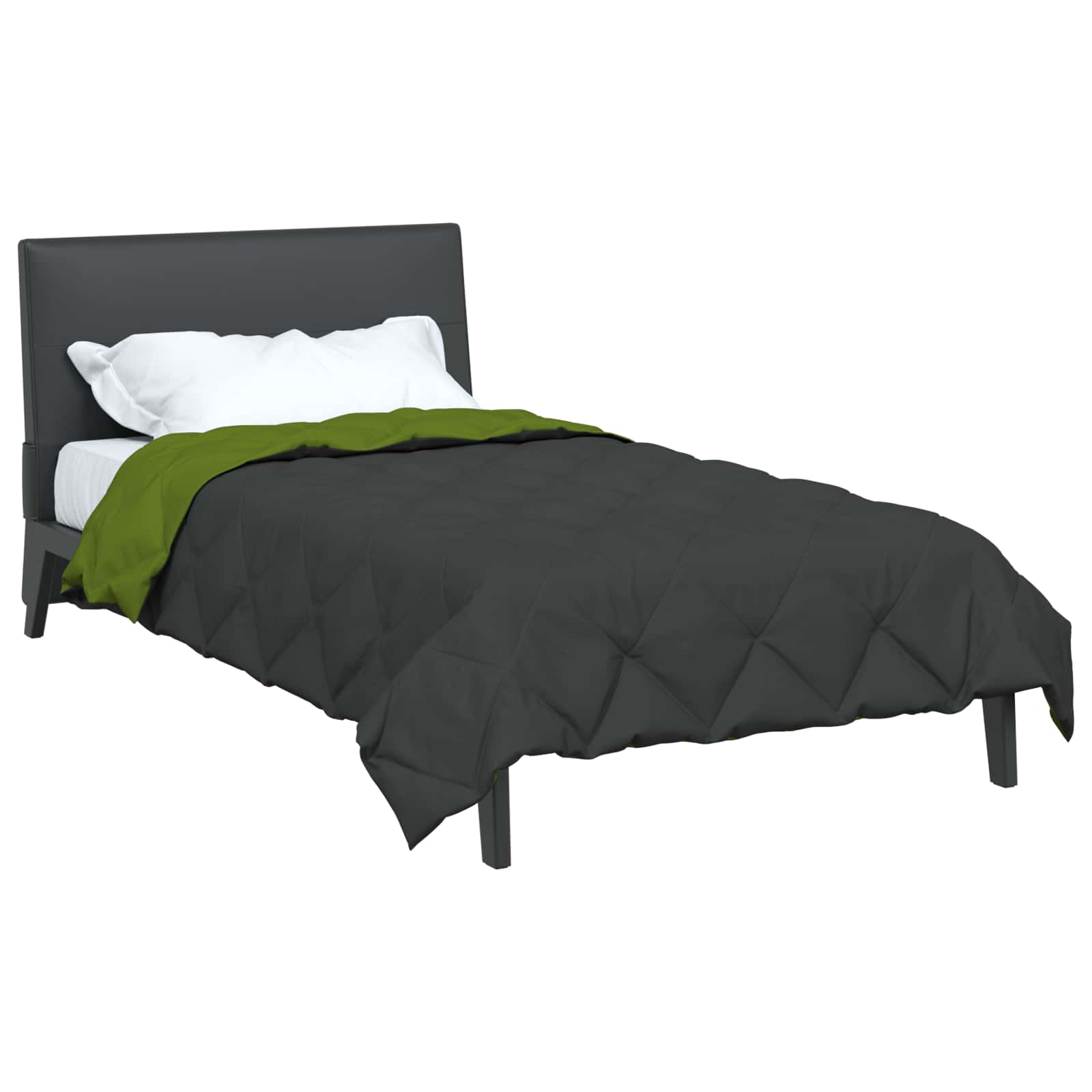 Duvet Estivo Verde e Antracite 200 x 140 cm Microfibra 42025441