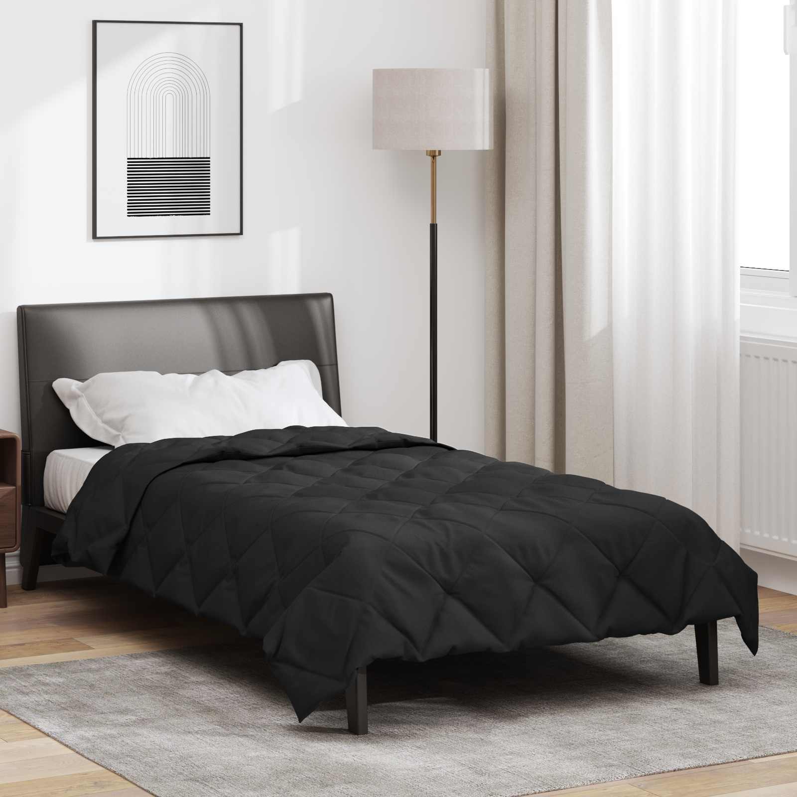 Duvet Estivo Nero 220 x 155 cm Microfibra 42025471
