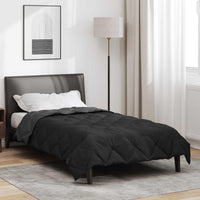 Duvet Estivo Nero e antracite 200 x 140 cm Microfibra 42025477