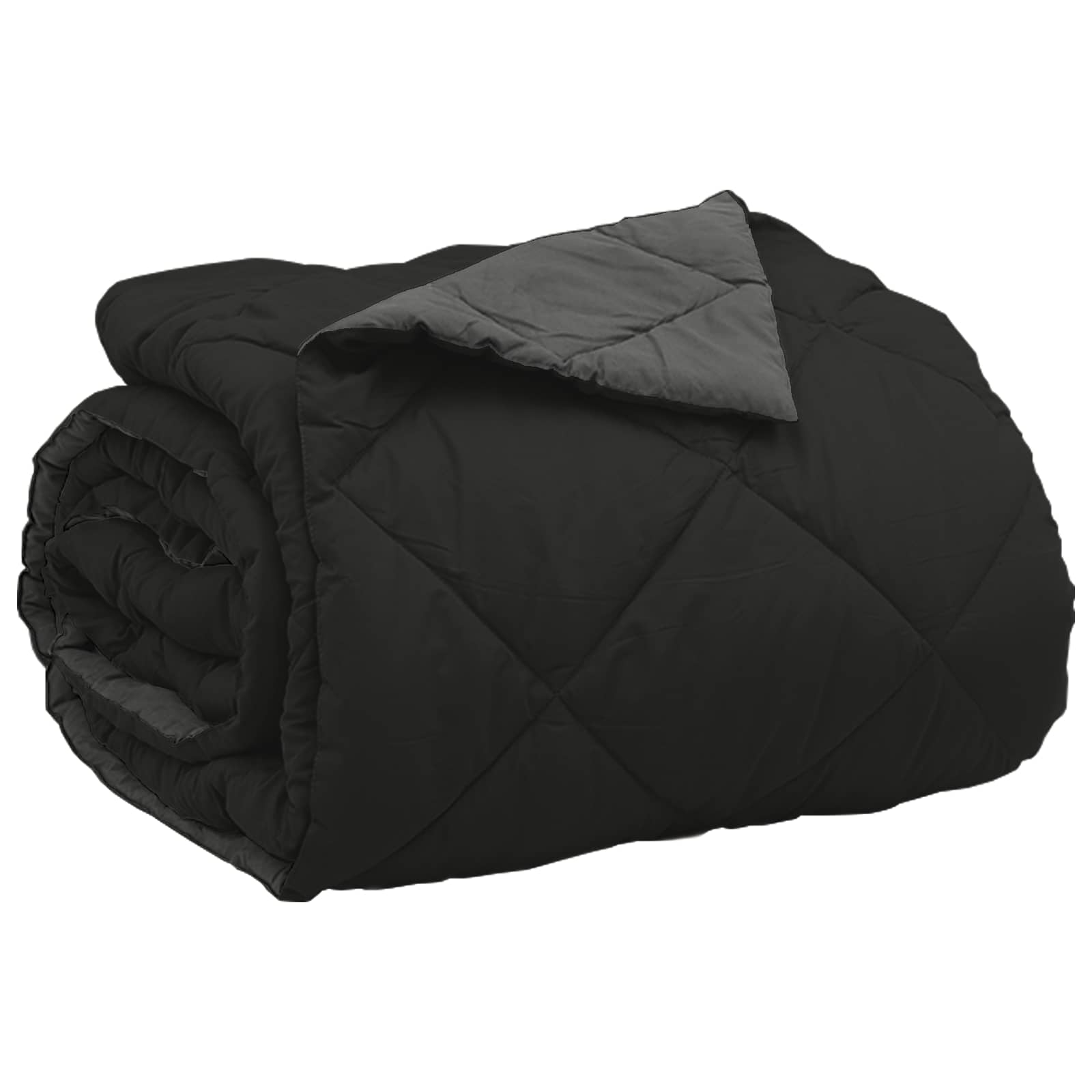 Duvet Estivo Nero e antracite 200 x 200 cm Microfibra 42025479