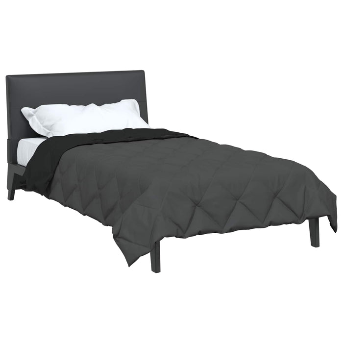 Duvet Estivo Nero e antracite 220 x 155 cm Microfibra 42025483