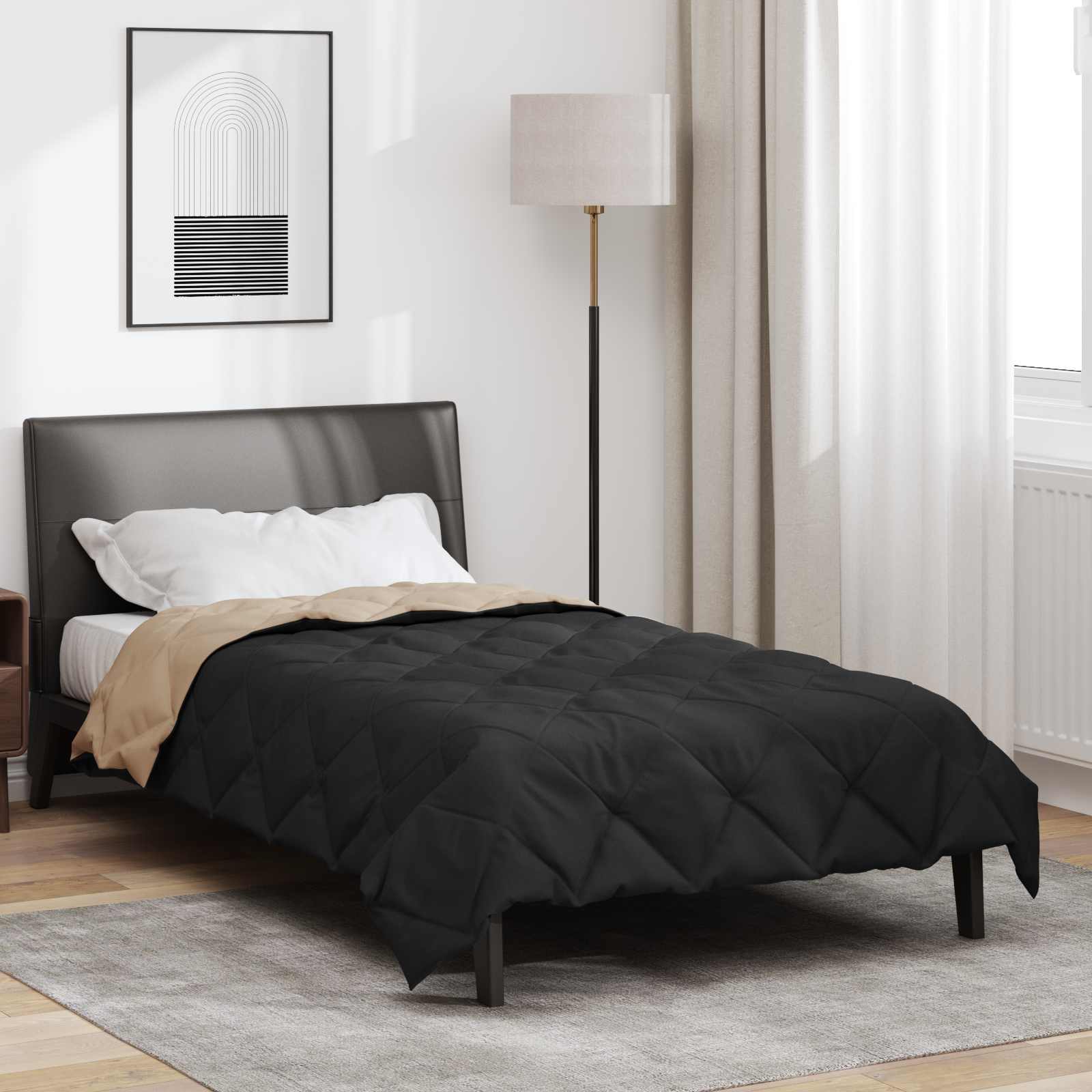 Duvet Estivo Nero e Talpa 200 x 140 cm Microfibra 42025489