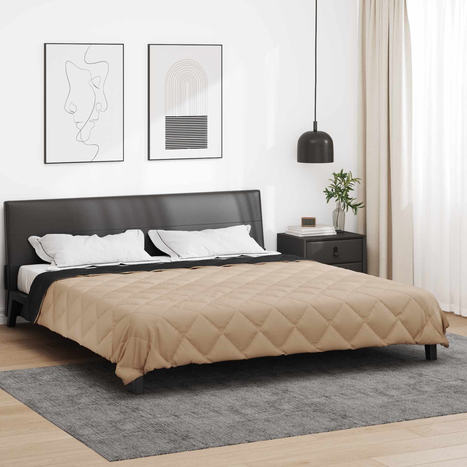 Duvet Estivo Nero e Talpa 220 x 260 cm Microfibra 42025498
