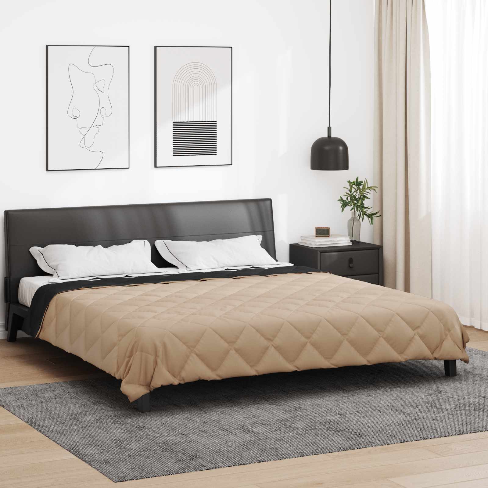 Piumone Completo Annuale Nero e Talpa 240 x 260 cm Microfibra 42025619
