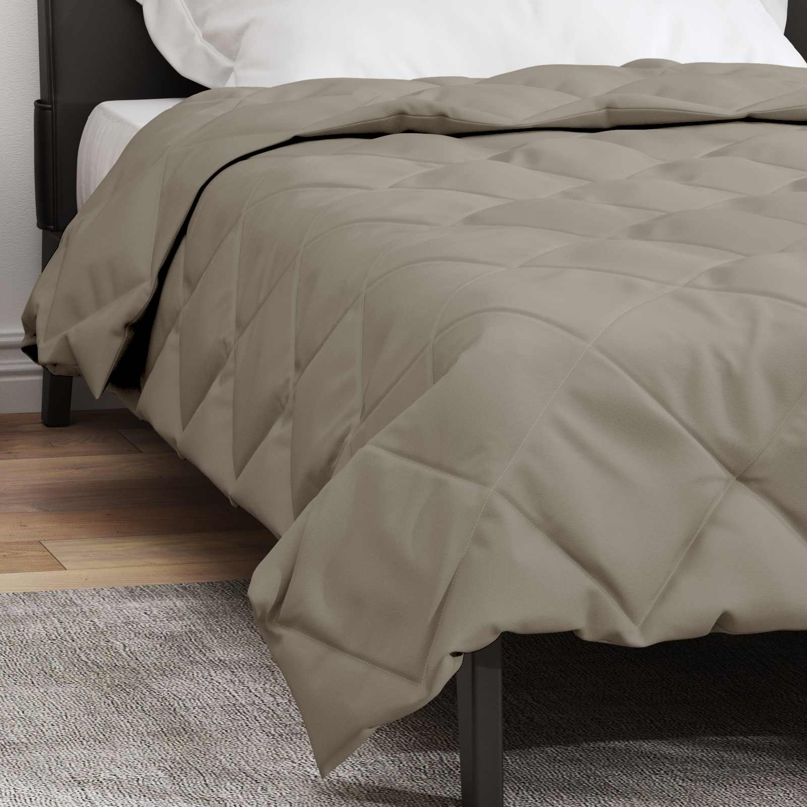 Piumone Completo Annuale Grigio chiaro 220 x 155 cm Microfibra 42025627
