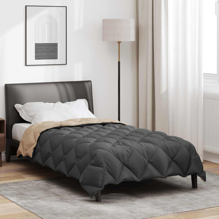 Duvet Invernale Antracite e Talpa 220 x 135 cm Microfibra 42025661