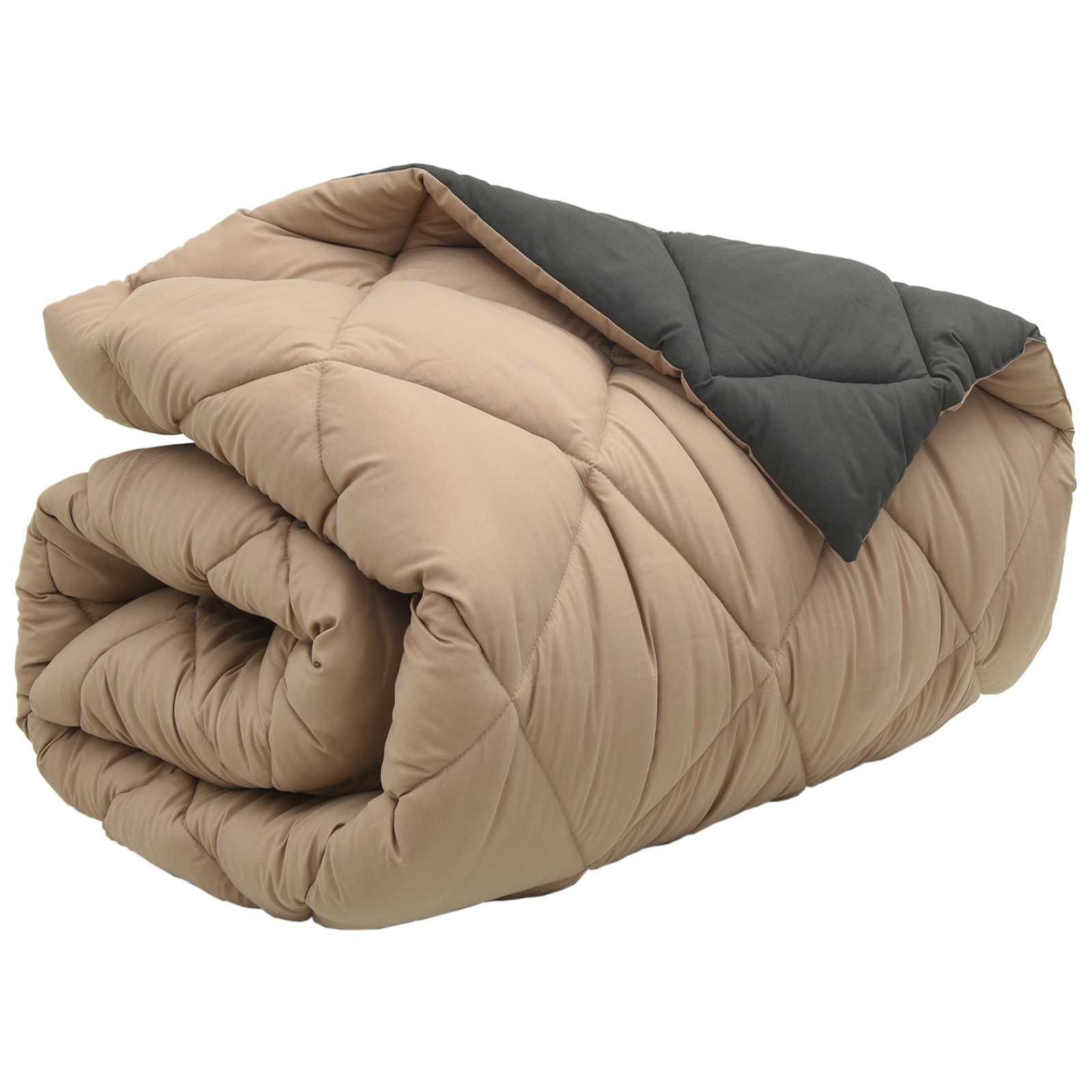 Duvet Invernale Antracite e Talpa 220 x 135 cm Microfibra 42025661