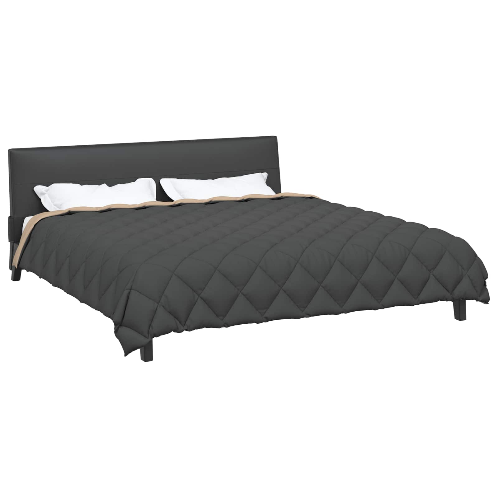 Duvet Invernale Antracite e Talpa 220 x 240 cm Microfibra 42025665