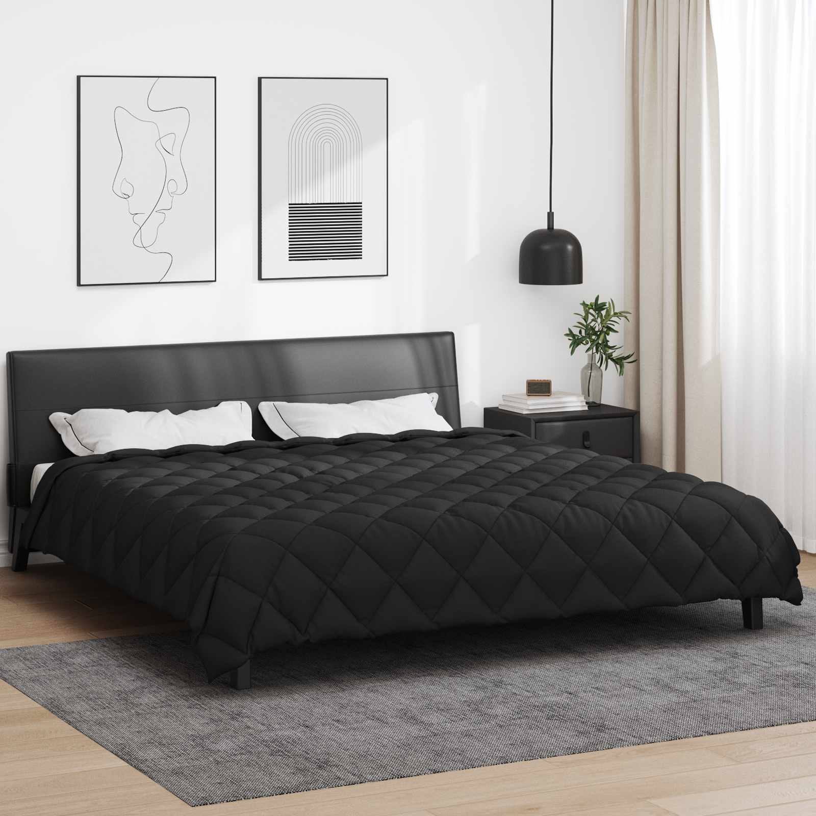 Duvet Invernale Nero 220 x 260 cm Microfibra 42025714