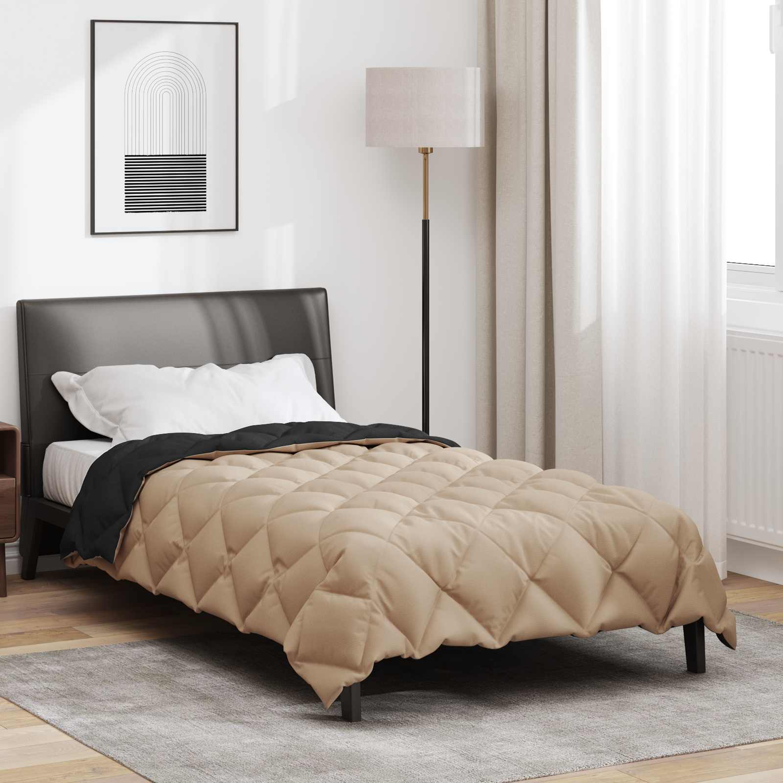 Duvet Invernale Nero e Talpa 200 x 135 cm Microfibra 42025728