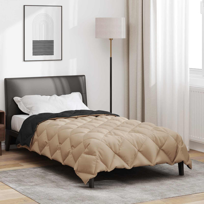 Duvet Invernale Nero e Talpa 220 x 135 cm Microfibra 42025733