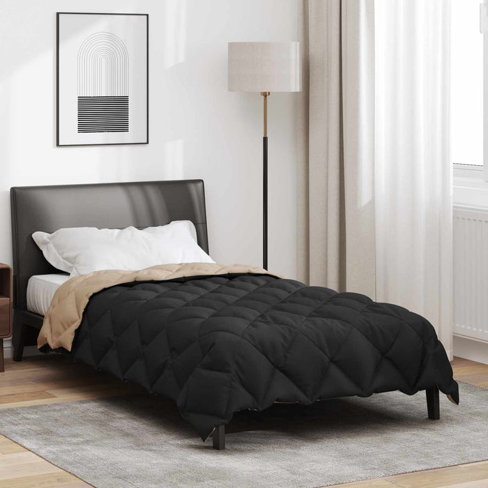 Duvet Invernale Nero e Talpa 220 x 140 cm Microfibra 42025734