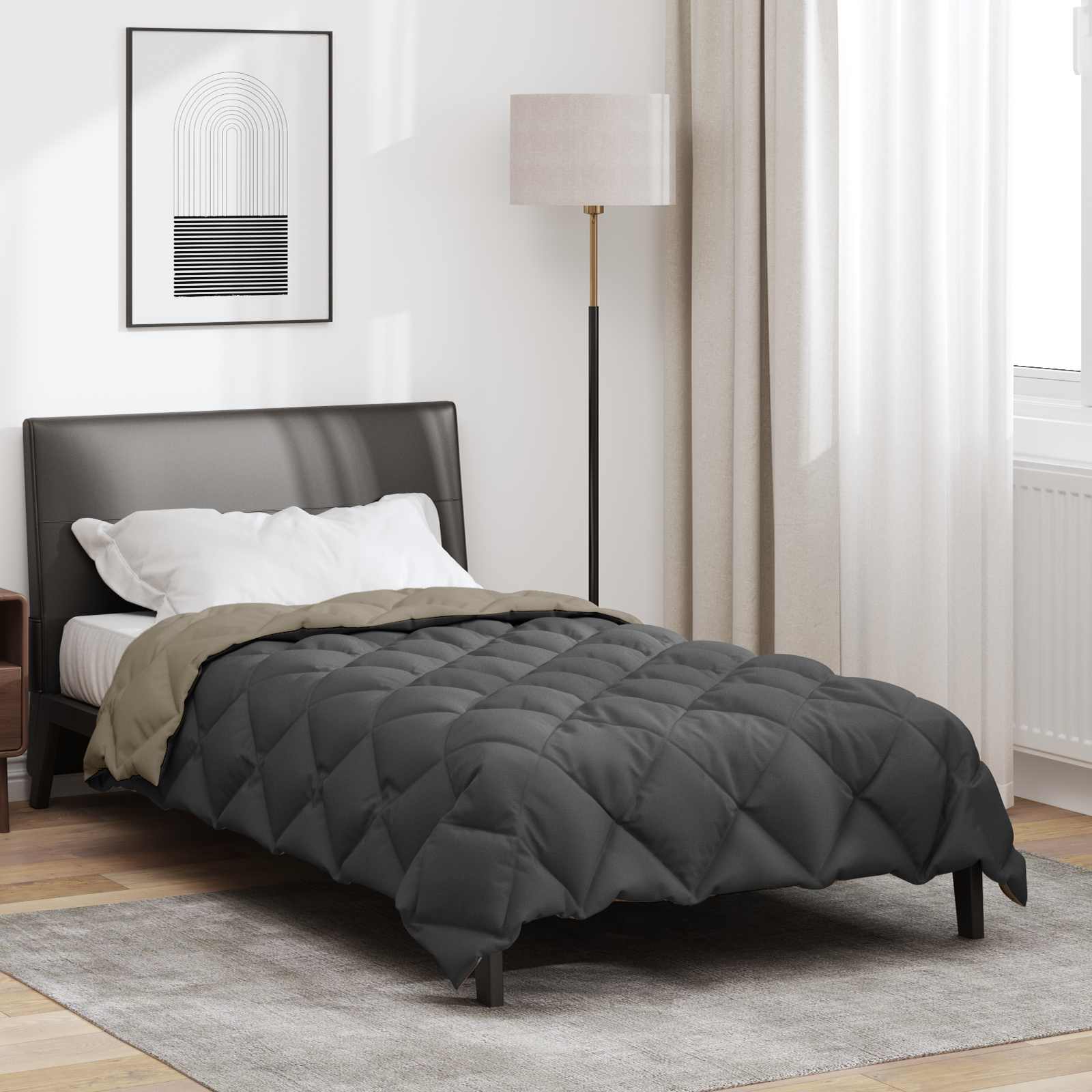 Duvet Invernale Grigio chiaro e Antracite 200 x 135 cm 42025752