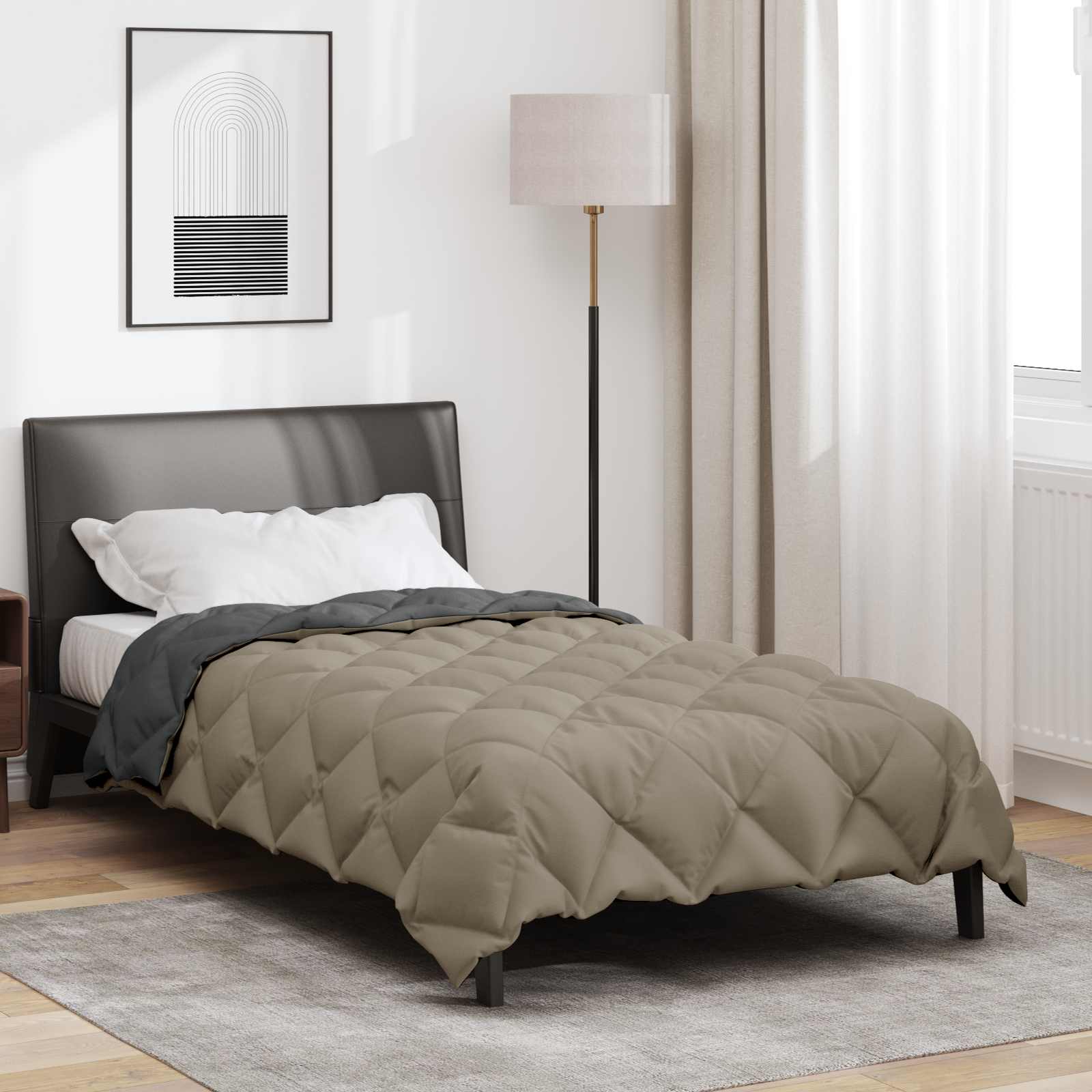 Duvet Invernale Grigio chiaro e Antracite 200 x 135 cm 42025752