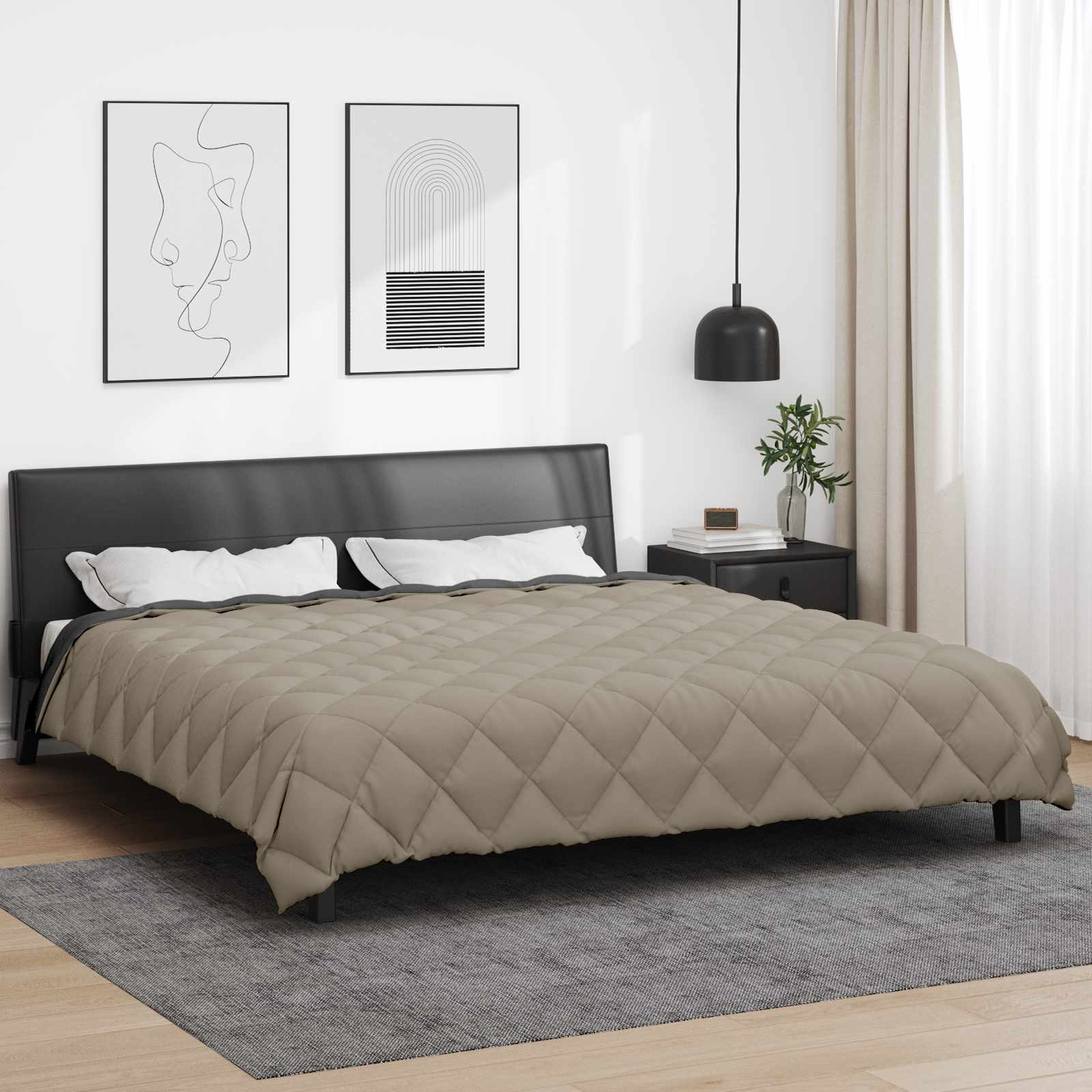 Duvet Invernale Grigio chiaro e Antracite 240 x 200 cm 42025756