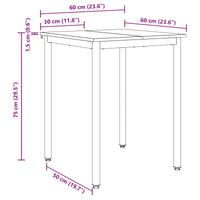Tavoli da pranzo 60 x 60 x 75 cm METALLO 892616
