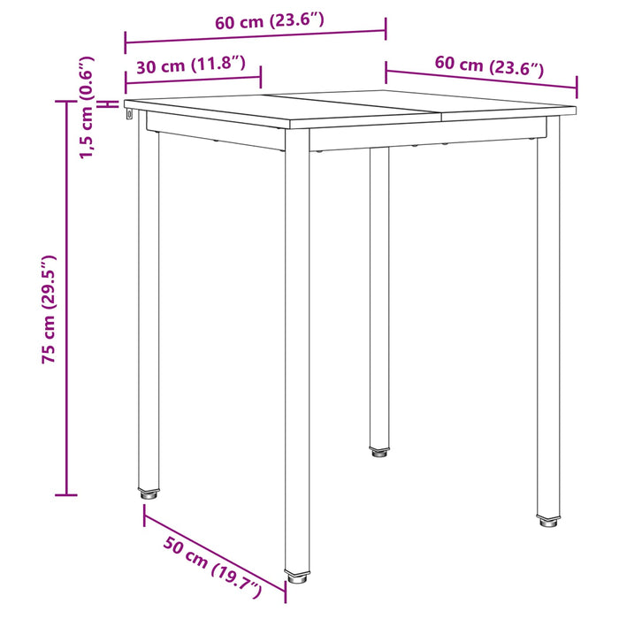 Tavoli da pranzo 60 x 60 x 75 cm METALLO 892616