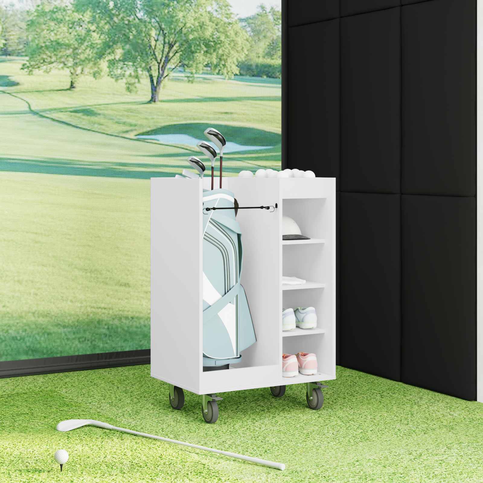 Armadio per Golf con ruota Tinta unita Bianco 65 x 45 x 98 cm 899447