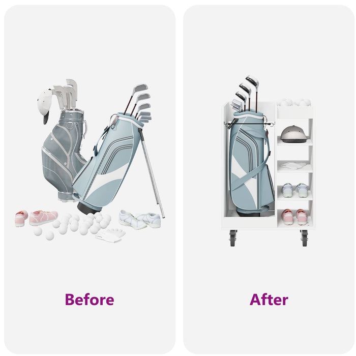 Armadio per Golf con ruota Tinta unita Bianco 65 x 45 x 98 cm 899447