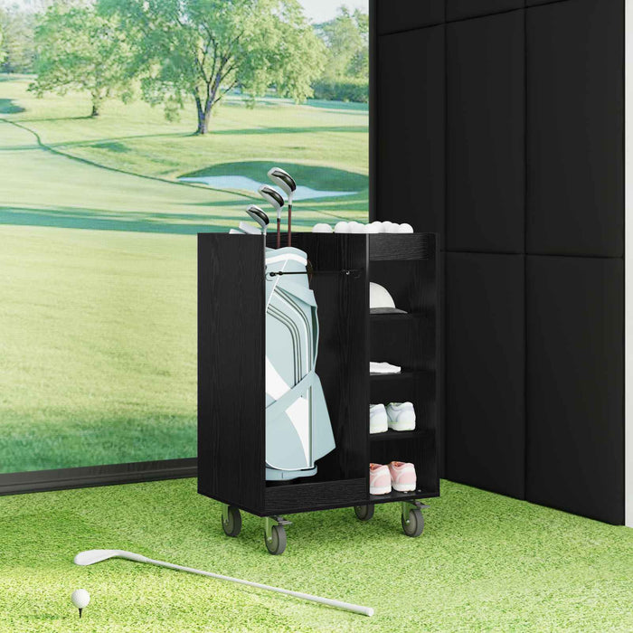Armadio per Golf con ruota Rovere Nero 65 x 45 x 98 cm 899448