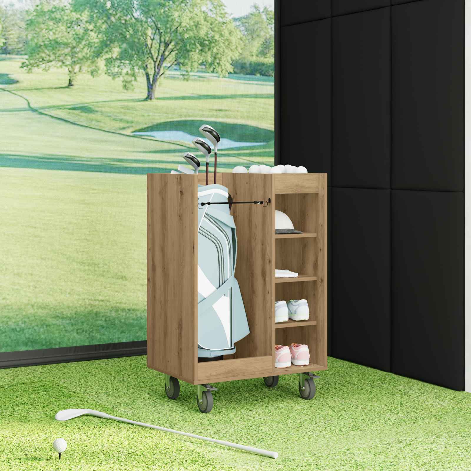 Armadio per Golf con ruota Rovere artigianale 65 x 45 x 98 cm 899454