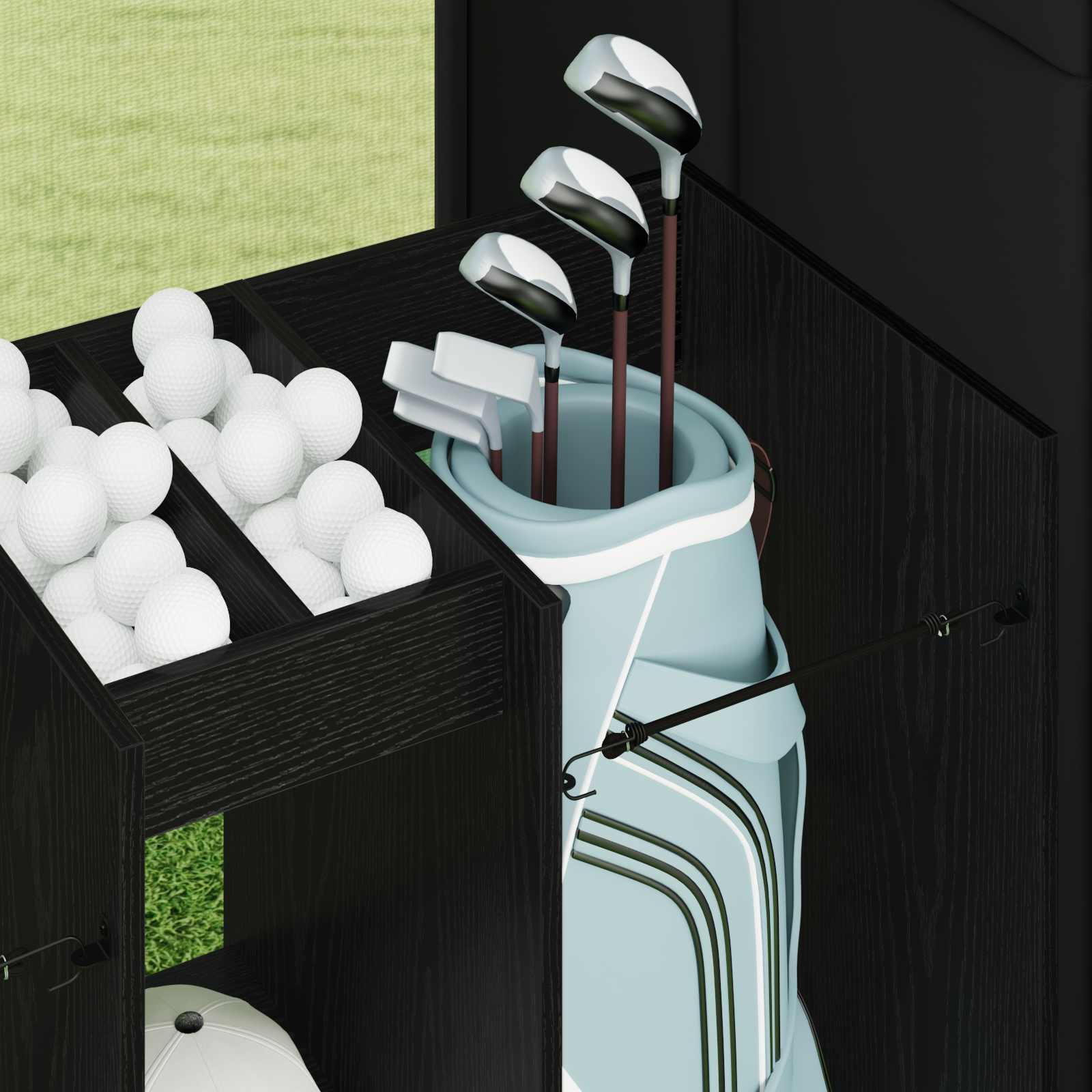 Armadio per Golf Tinta unita Rovere Nero 65 x 45 x 98 cm 899456