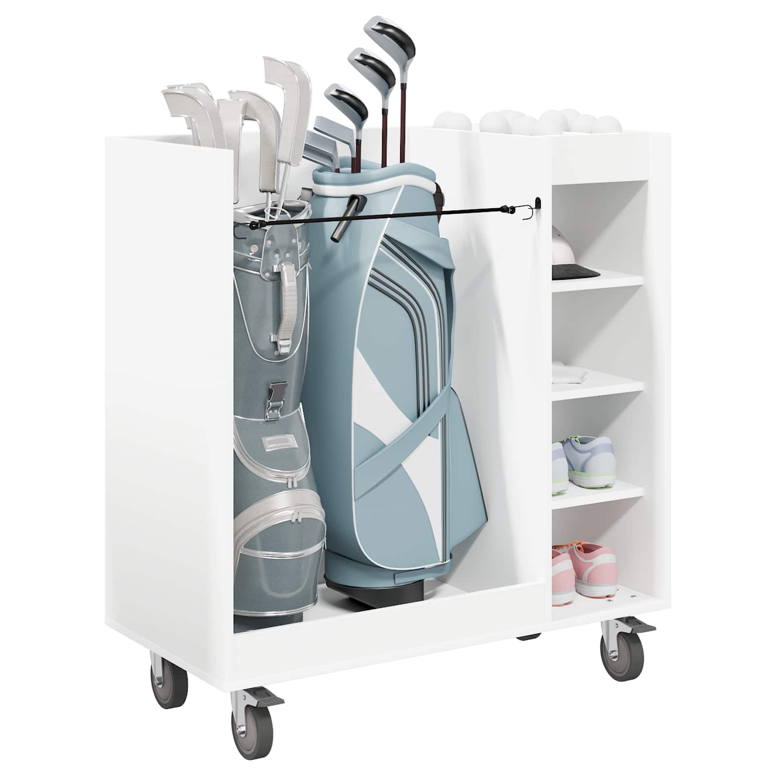 Armadio per Golf con ruota Tinta unita Bianco 90 x 45 x 98 cm 899463