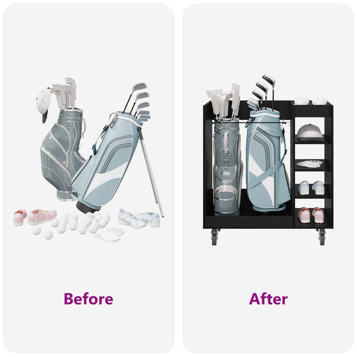 Armadio per Golf con ruota Rovere Nero 65 x 45 x 98 cm 899464