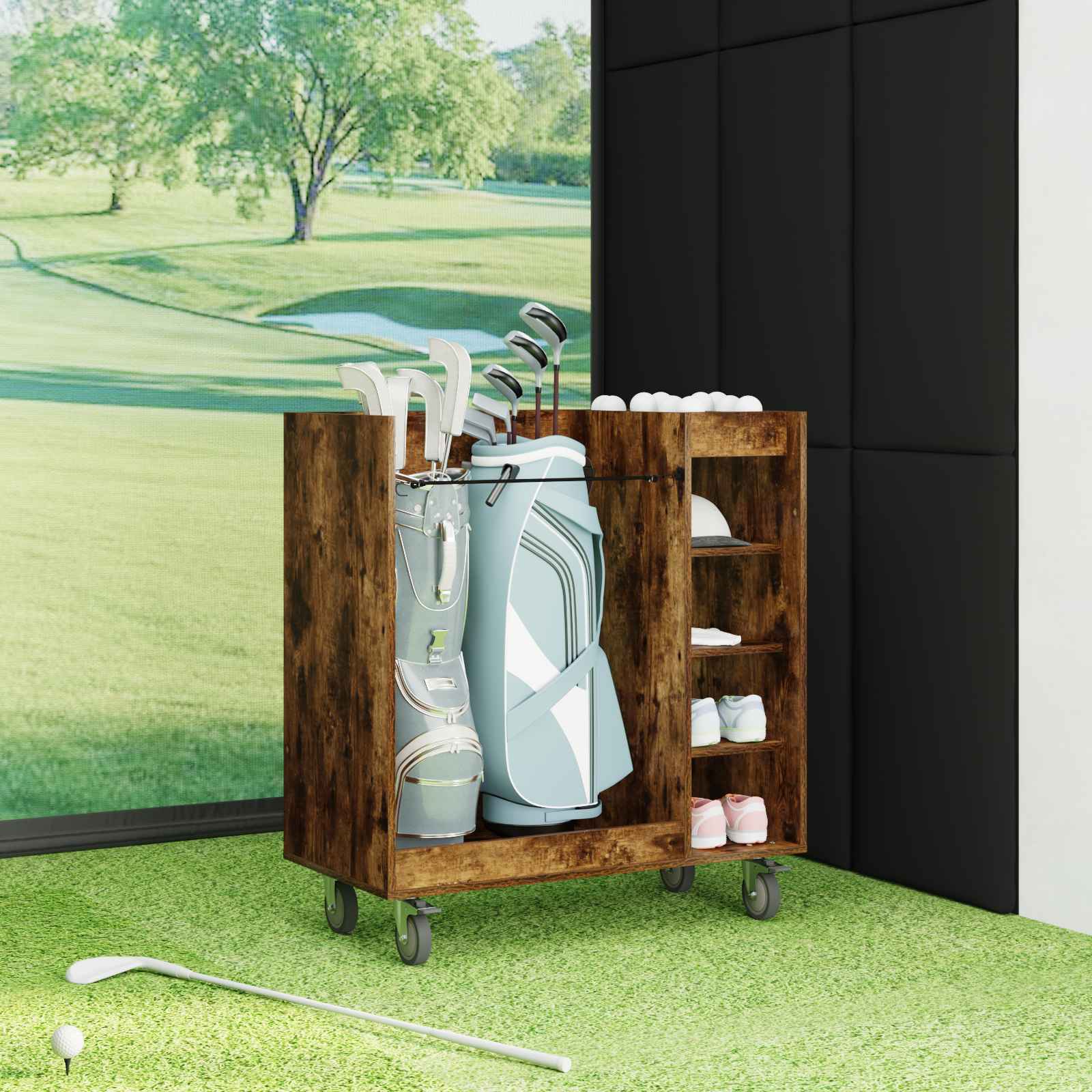 Armadio per Golf con ruota Rovere fumé 65 x 45 x 98 cm 899467
