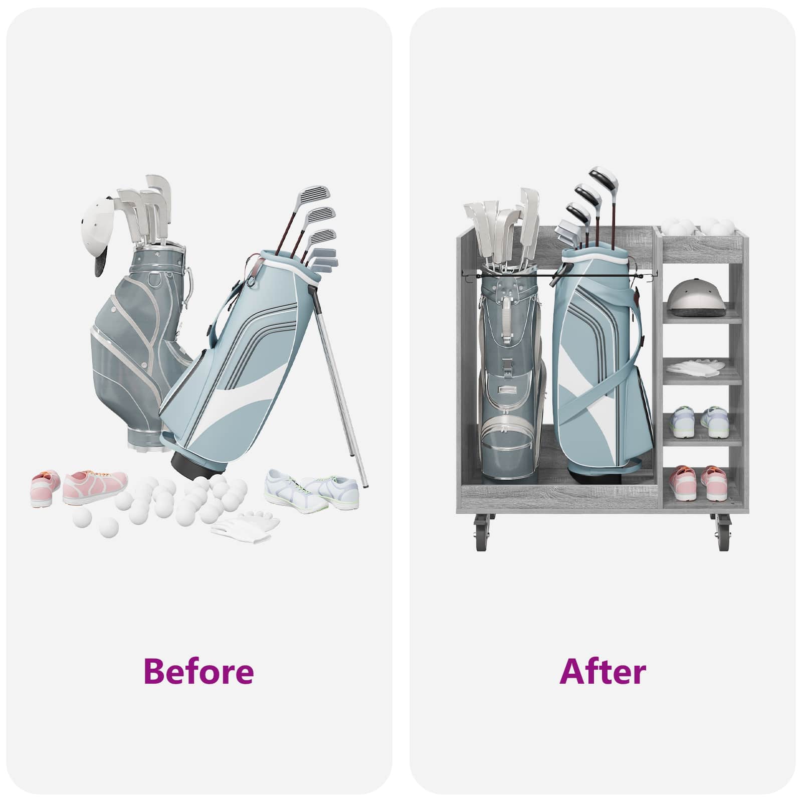 Armadio per Golf con ruota Grigio Sonoma 65 x 45 x 98 cm 899468