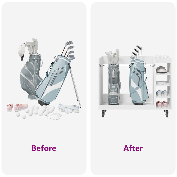 Armadio per Golf con ruota Tinta unita Bianco 120 x 45 x 98 cm 899471