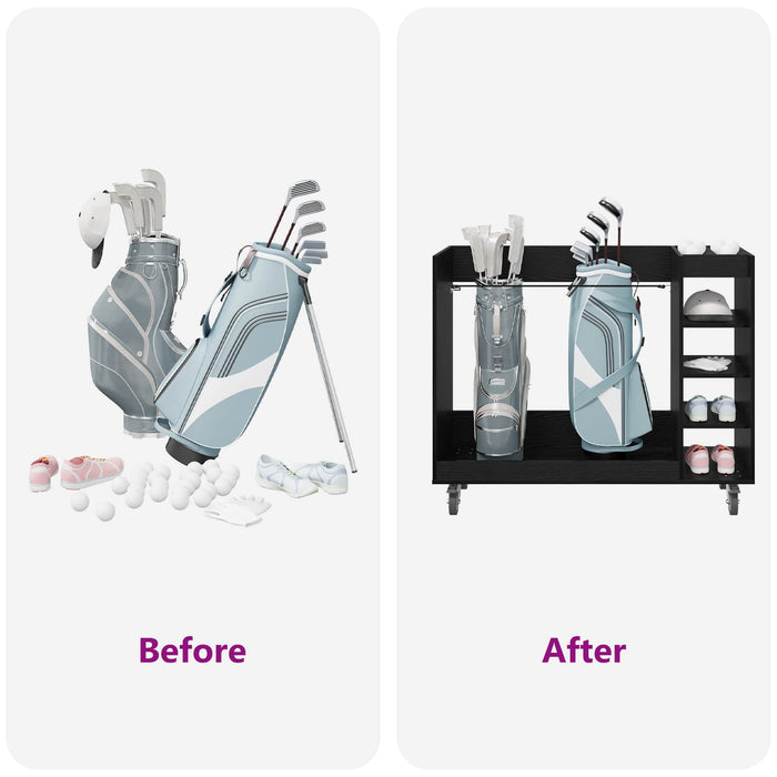 Armadio per Golf con ruota Rovere Nero 120 x 45 x 98 cm 899472