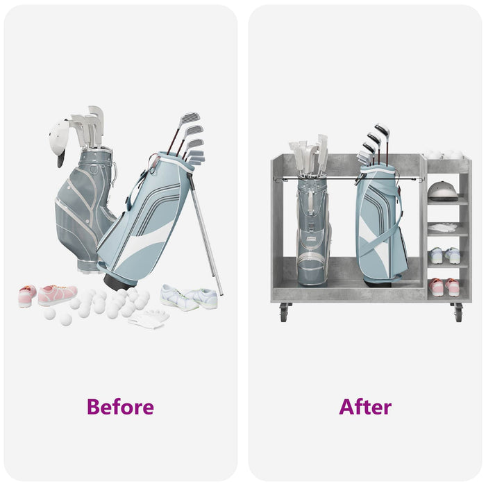 Armadio per Golf con ruota Grigio cemento 65 x 45 x 98 cm 899474