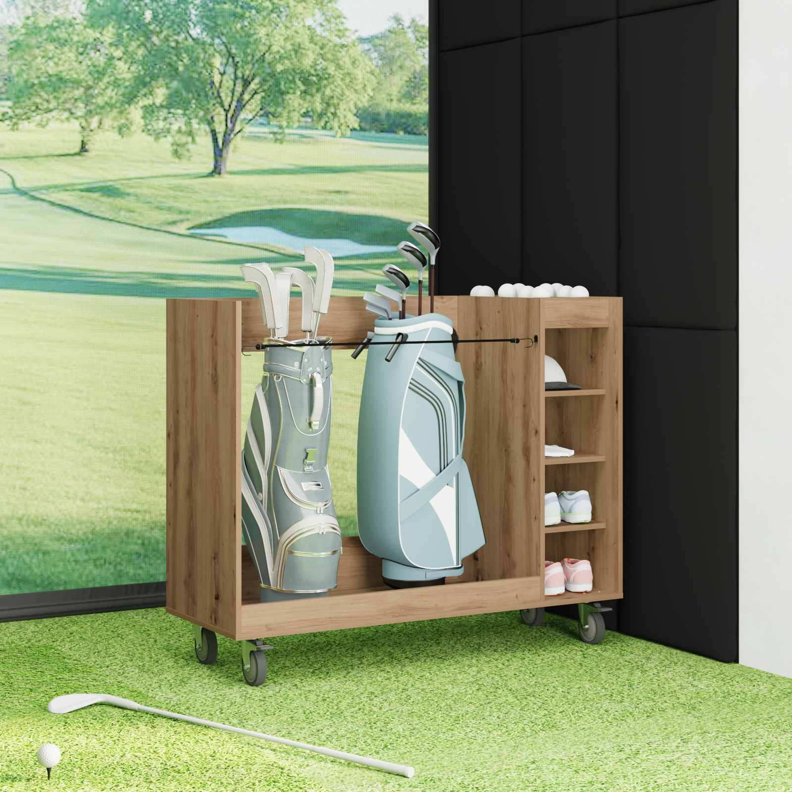 Armadio per Golf con ruota Rovere artigianale 120 x 45 x 98 cm 899478