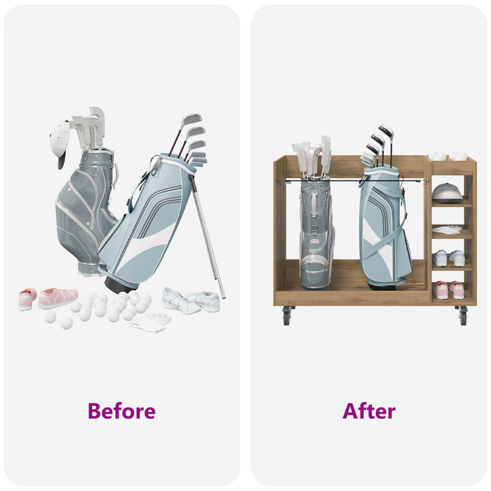 Armadio per Golf con ruota Rovere artigianale 120 x 45 x 98 cm 899478