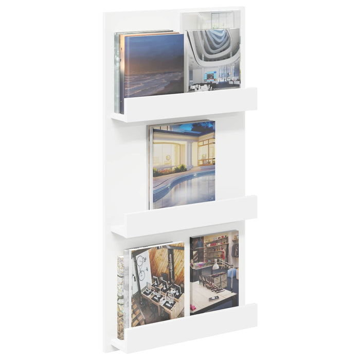 Scaffale per riviste Bianco 51 x 11 x 102 cm Legno multistrato 899503