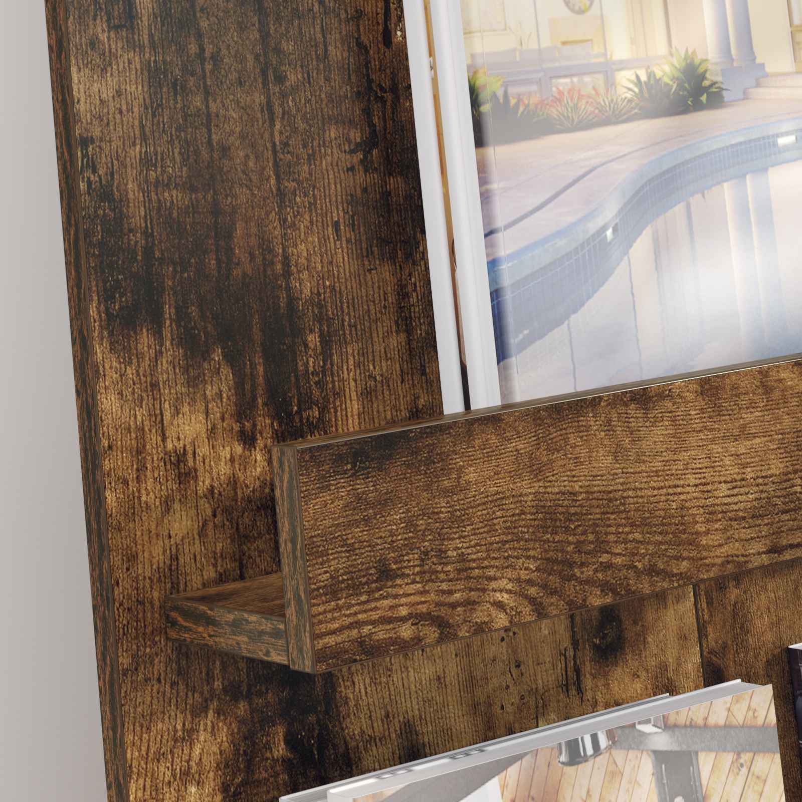 Scaffale per riviste Rovere fumé 51 x 11 x 102 cm 899507