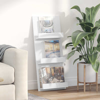 Scaffale per riviste Bianco 51 x 11 x 102 cm Legno multistrato 899511