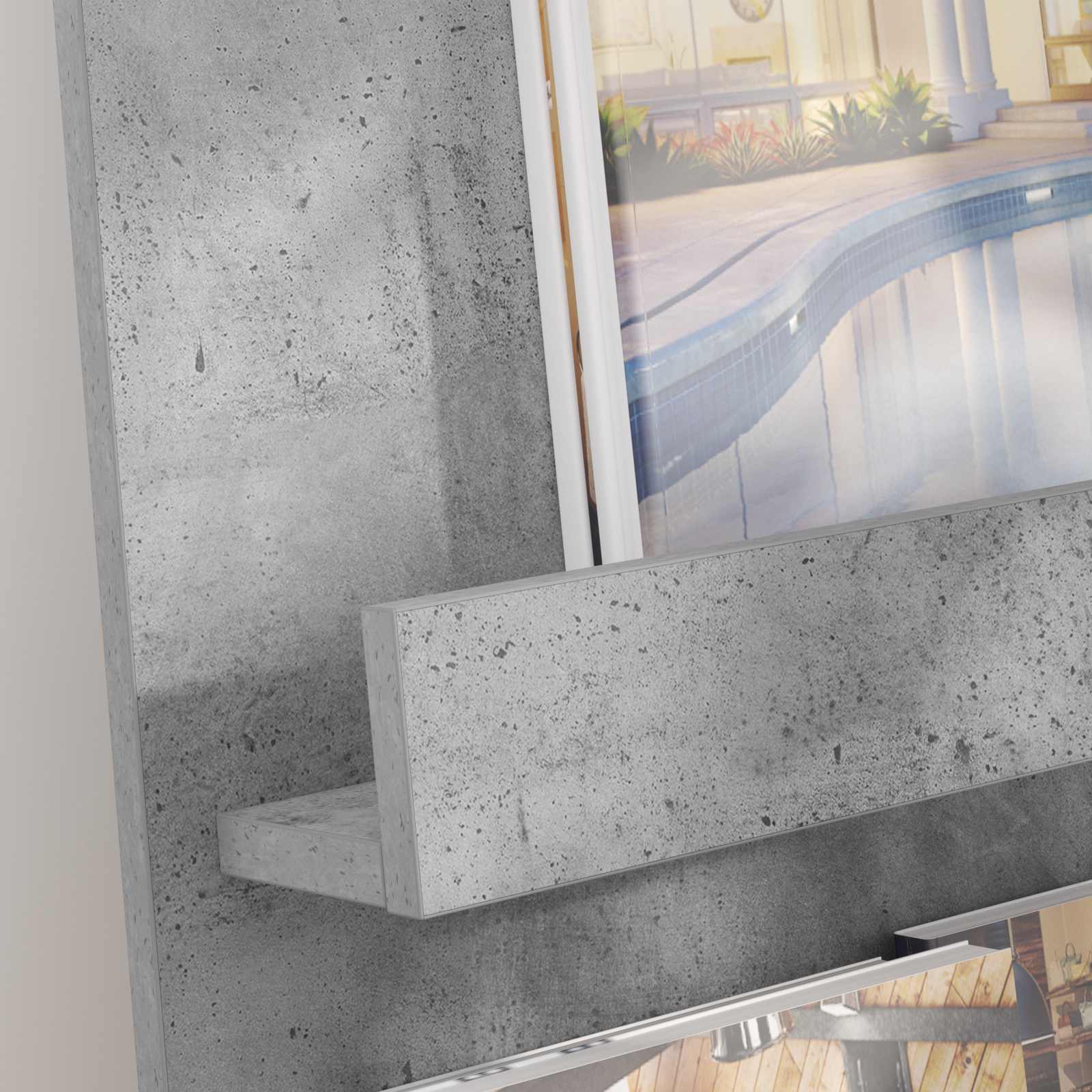 Scaffale per riviste Grigio cemento 51 x 11 x 102 cm 899514