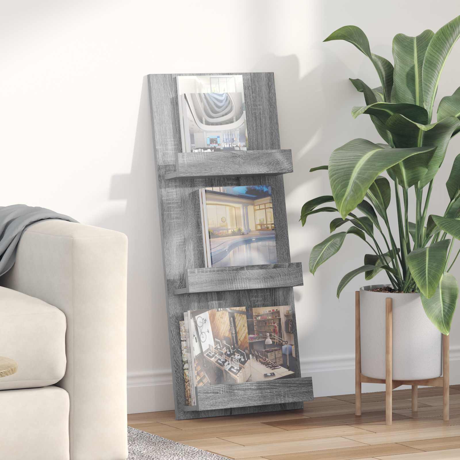 Scaffale per riviste Grigio Sonoma 51 x 11 x 102 cm 899516