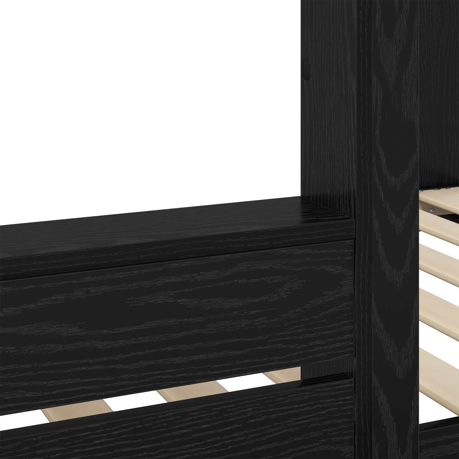 Letto a Castello per Bambini Rovere Nero 90 x 190 cm 3410396