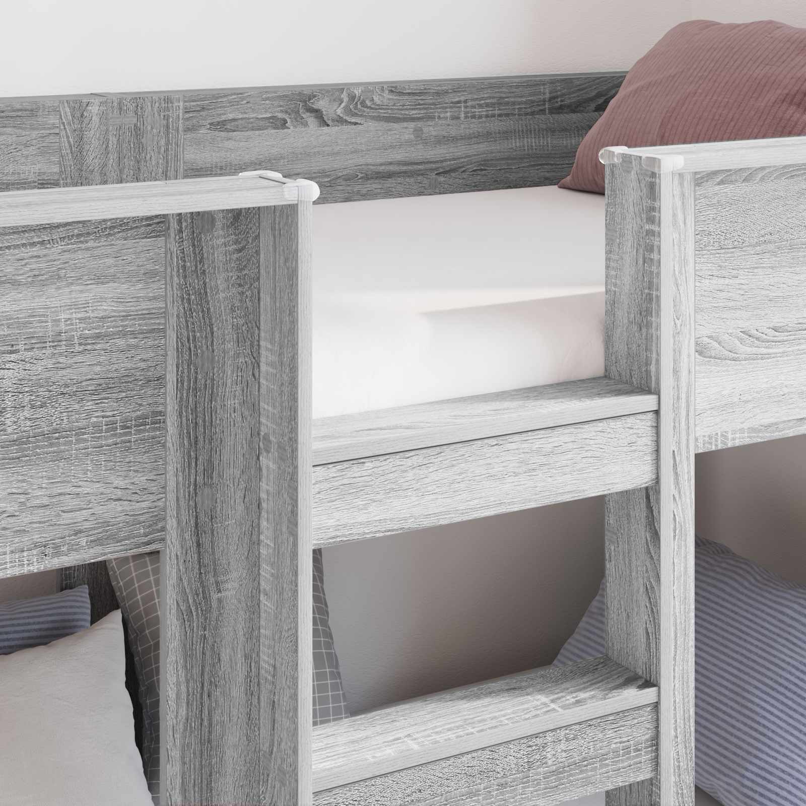Letto a Castello per Bambini Grigio Sonoma 90 x 190 cm 3410400