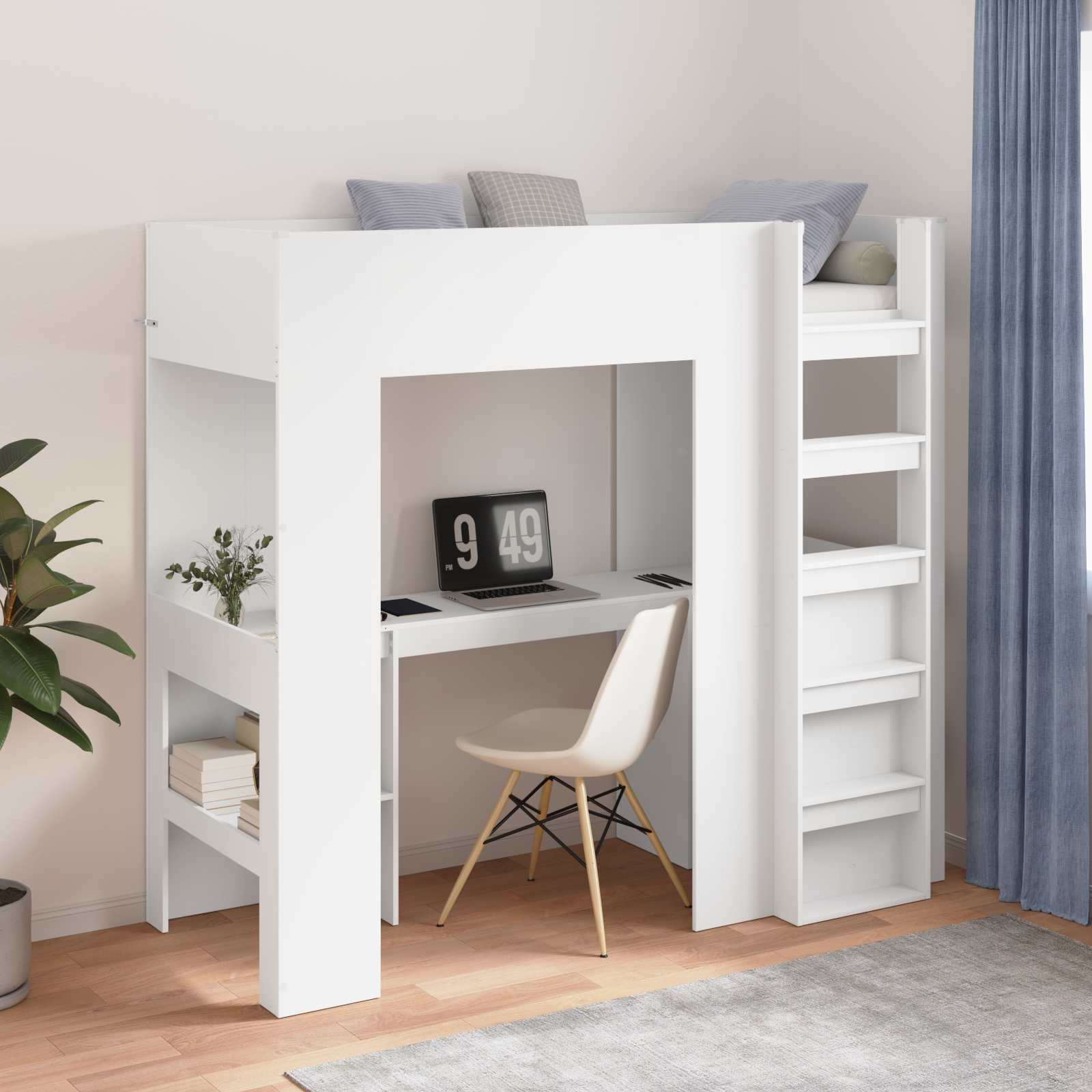 Struttura letto a castello con scrivania Bianco 100 x 200 cm 3410427