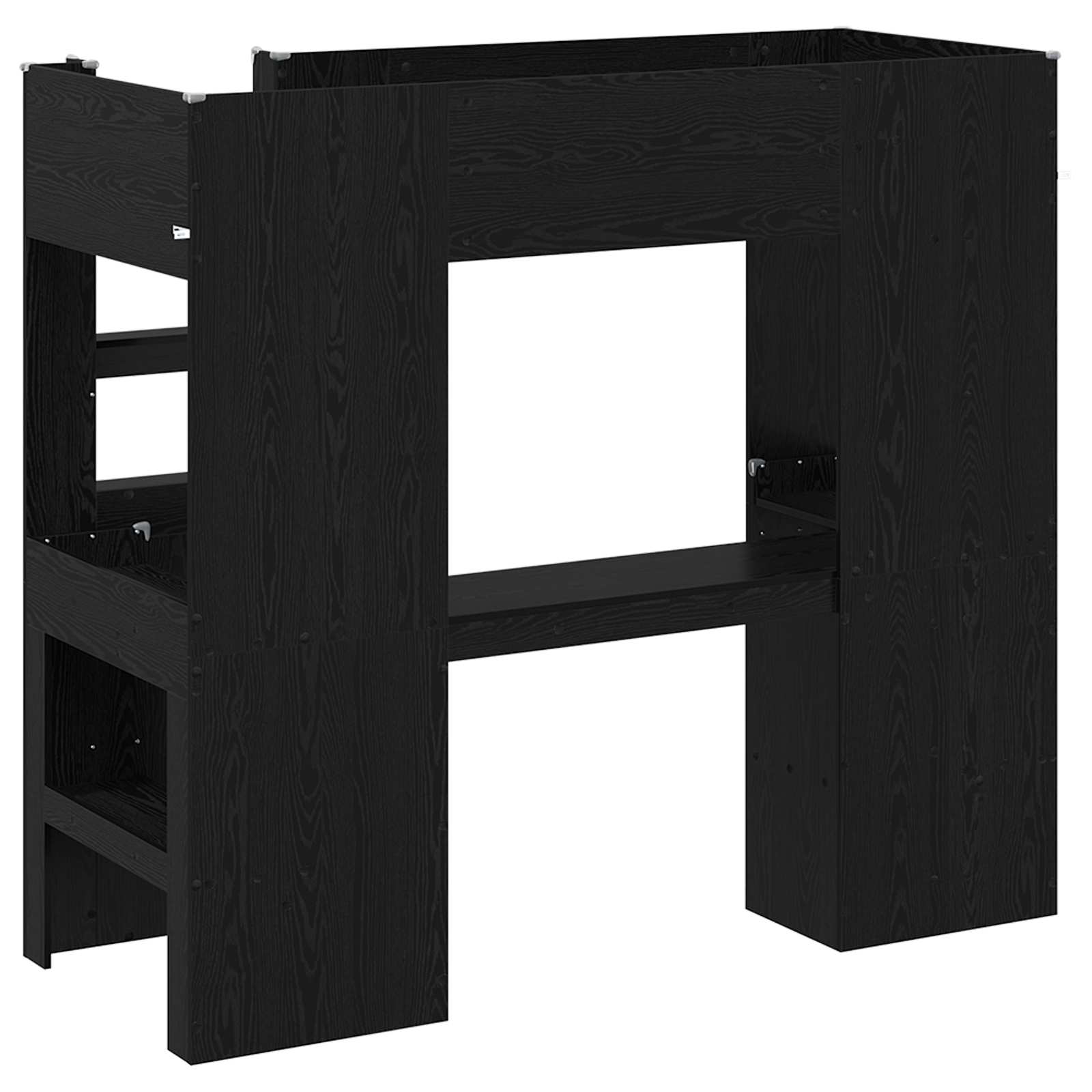 Struttura letto a castello con scrivania Rovere Nero 3410428