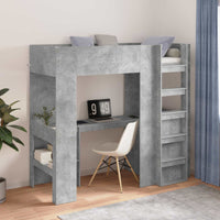 Struttura letto a castello con scrivania Grigio cemento 3410430
