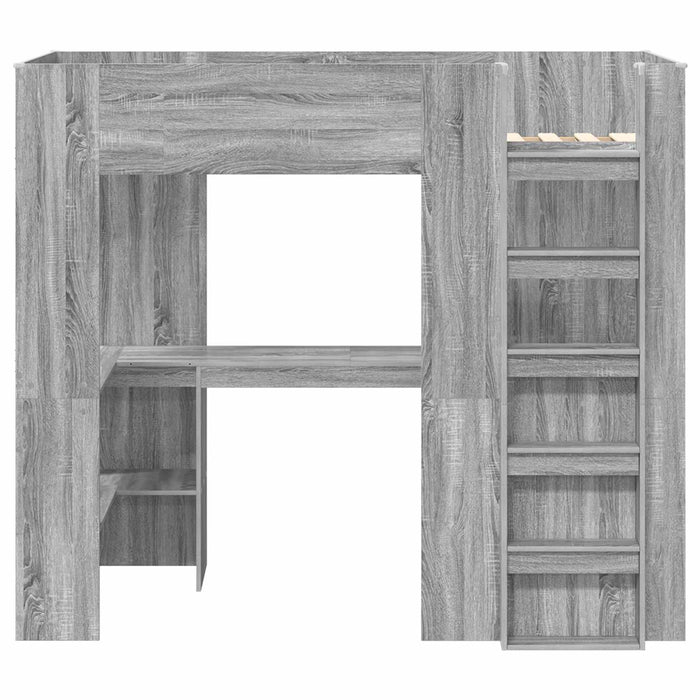 Struttura letto a castello con scrivania Grigio Sonoma 3410464