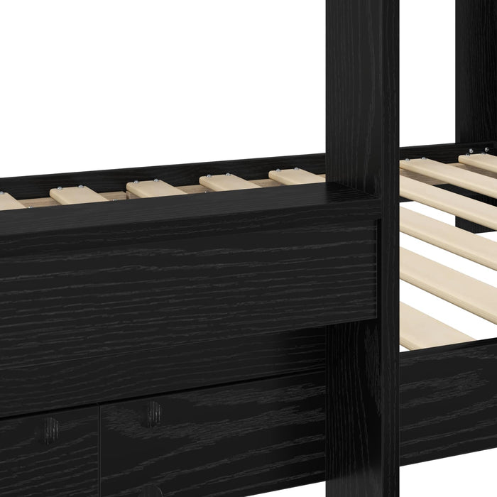 Letto a Castello per Bambini Rovere Nero 100 x 200 cm 3410508